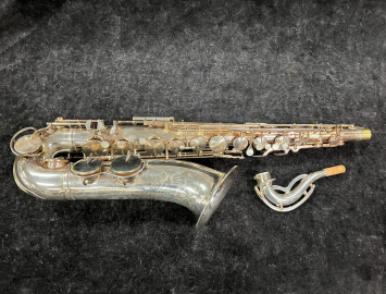 Vintage Silver Plated King Zephyr Tenor Saxophone, Serial #242034